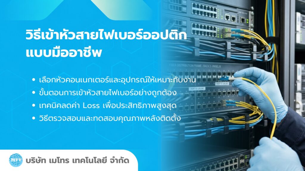 วิธีเข้าหัวสายไฟเบอร์ออปติก